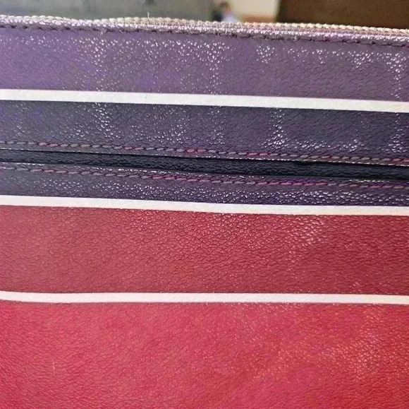 Dana Buchman Purse & envelope wallet.  Purple striped. - Picture 4 of 16